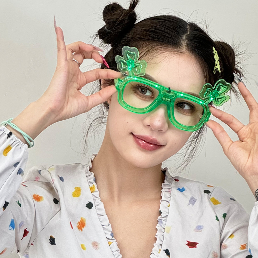 Cross Border Irish Festival Clover Sunglasses Green Clover Glasses St Patrick's Day Party Glasses
