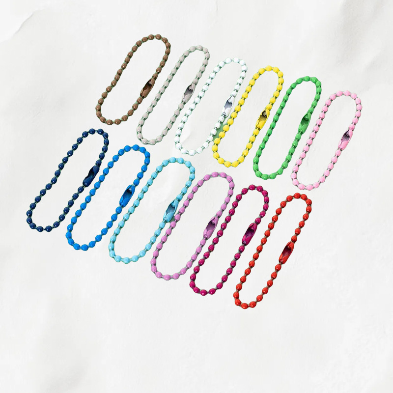 Metal Colorful Bead Chain 2.4mm Wave Bead Chain Candy Colorful DIY Jewelry Accessories Tag Chain Paint Guka Hanging Chain