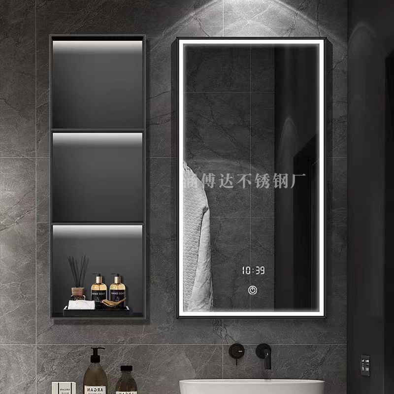 Stainless Steel Bathroom Niche Storage Cabinet Metal Products New Light Luxury Kitchen Storage Cabinet Bookcase
