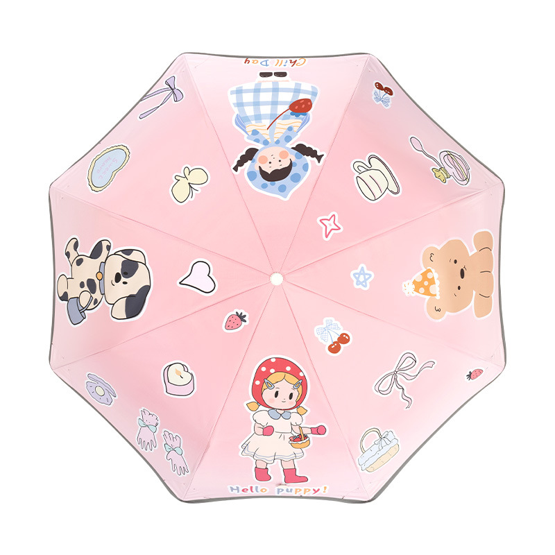 Special Umbrella for School Students Men's Safety Rounded Rounded Sun Protection Children's Women's Anti-rebound Automatic Folding Dual-purpose Sunny Umbrella