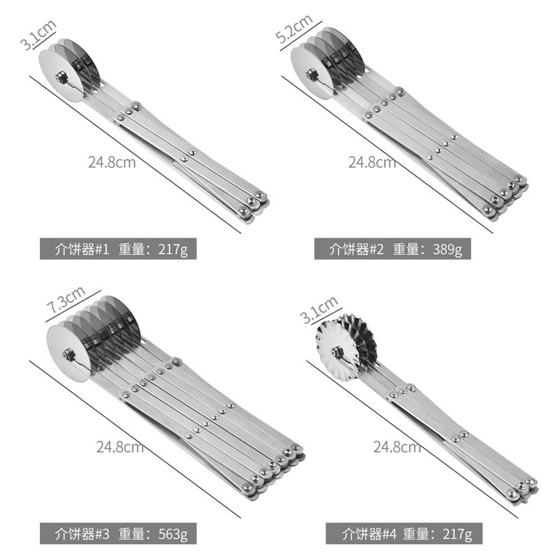 in stock Stainless Steel Pizza Knife Multi-wheel Cutting Knife Multi-function Tattoo Knife Retractable Roller Pizza Knife Osco