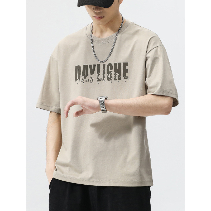 Футболка с коротким рукавом для мужчин 2025 новый летний полурукав модная свободная спортивная повседневная одежда