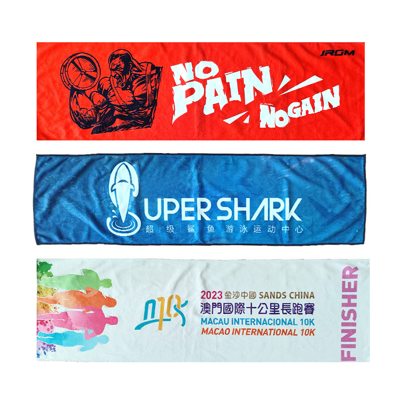 Towel Factory Heat Transfer Custom Sports Towel Marathon Star Support Logo Picture Printing Quick-Drying Bath Towel