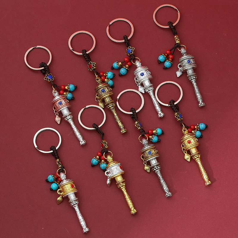 Подвеска из сплава с молитвенным колесом Xizang, эмалевый кулон, этнический стиль, оптовая поставка