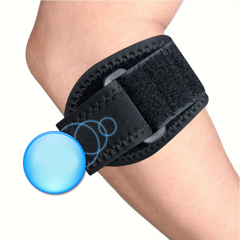 Labeling Silicone Acupressure Massage Elbow Pads, Adjustable Basketball Badminton Arm Pads, Sports Fitness Compression Protective Sleeves