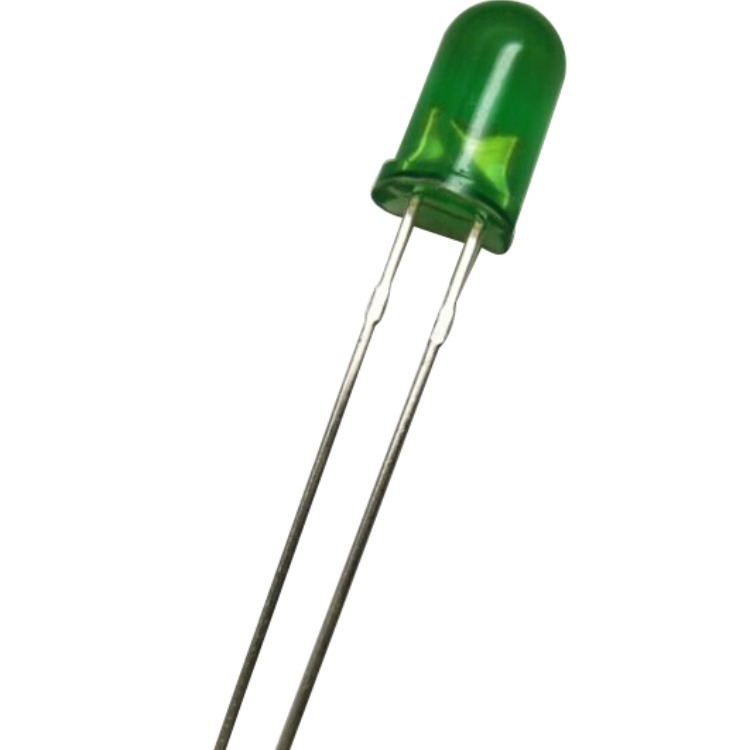 Светодиодная лампочка F5 с круглой головкой, излучающая зеленый свет, 5мм изумрудно-зеленый свет