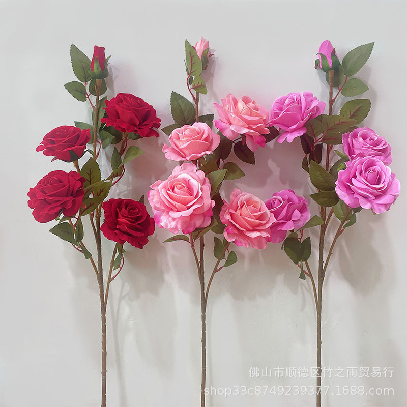 Пластиковая искусственная роза, супер большая декорация, легкая роскошь, высококачественное украшение для гостиной и дома, оптовая продажа