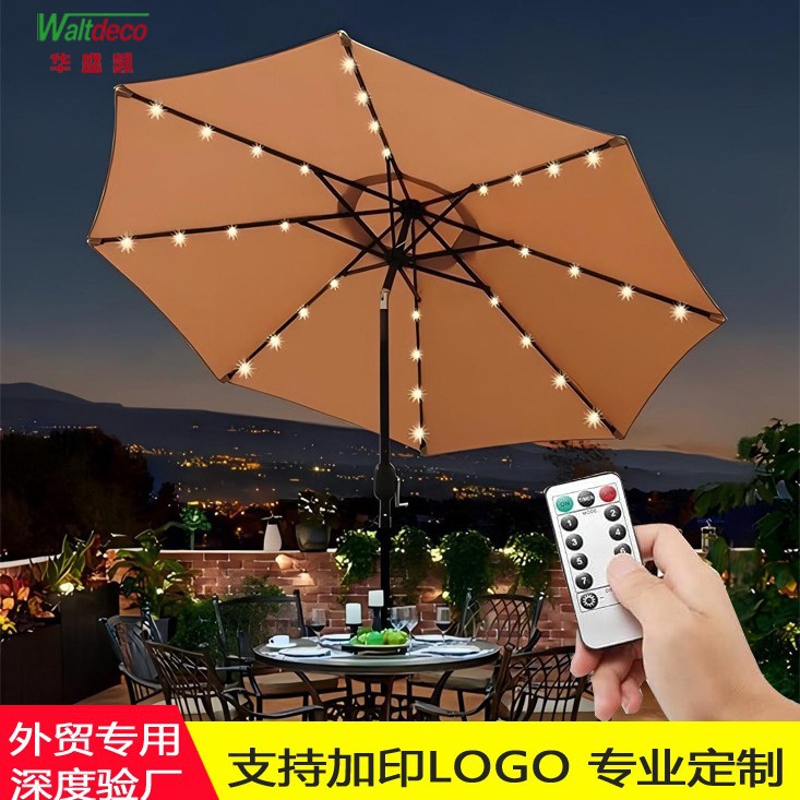 Уличная световая гирлянда с пультом управления для зонта, для двора, виллы, дома, отдыха на балконе, центральная колонна зонта
