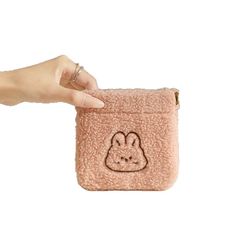Plush Velvet Shrapnel Storage Bag Lipstick Cosmetic Bag Coin Bag Portable Sanitary Napkin Bag Small Automatic Closing