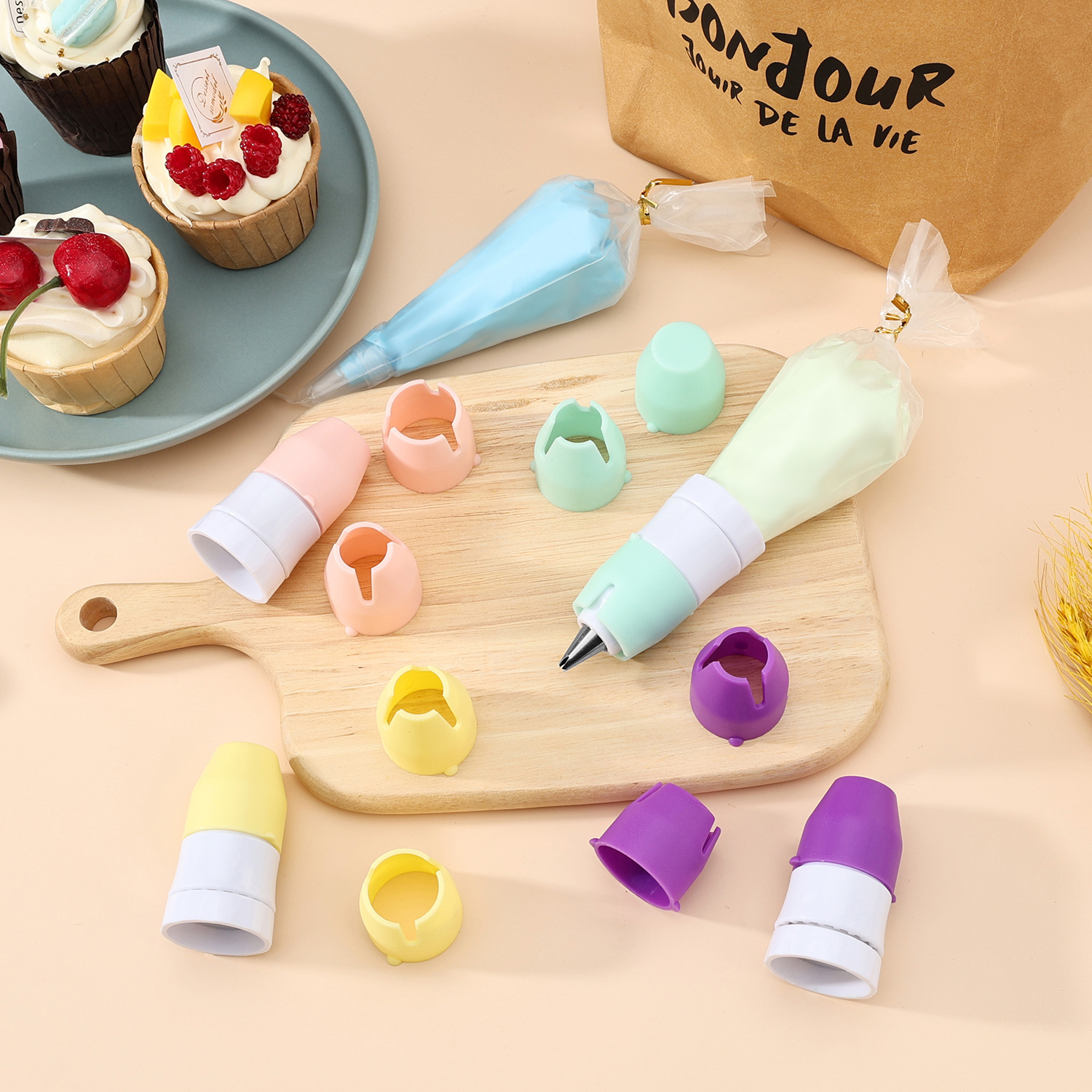 Переходник для насадок для декорирования, многофункциональная пластиковая насадка для крема, готовые запасы для международной торговли