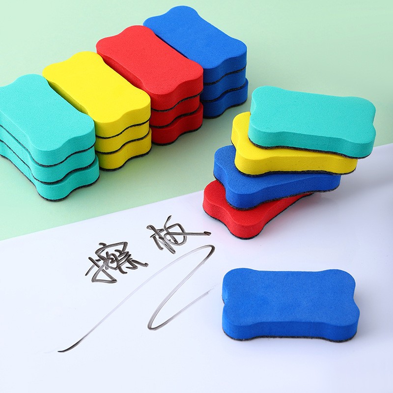 Wholesale Eva Dust-Free Whiteboard Eraser Colorful Blackboard Eraser Creative Small Bone Children's Eraser New Material Spot Whiteboard