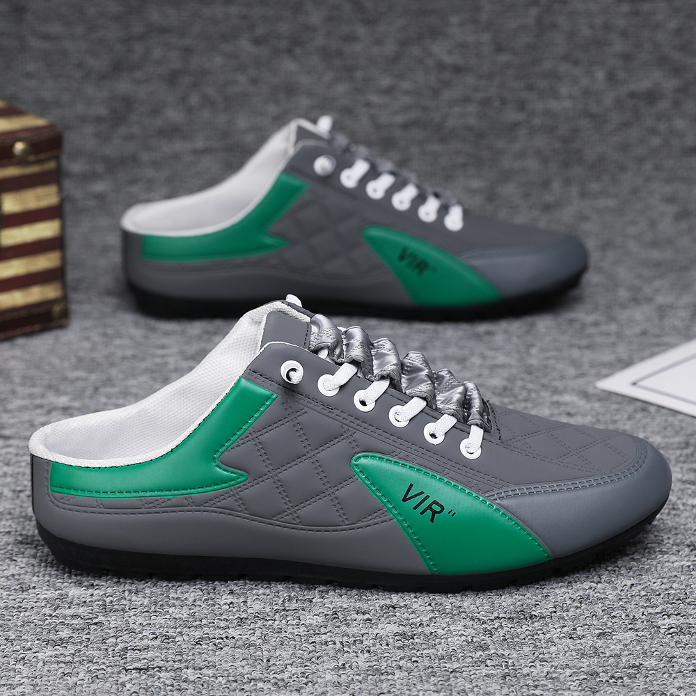 Cross-border Men's Shoes Doug Shoes Men's Spring and Summer Men's Flat Casual Shoes Trendy Soft Bottom Driving Shoes Half-tow Men's Shoes Trendy Shoes