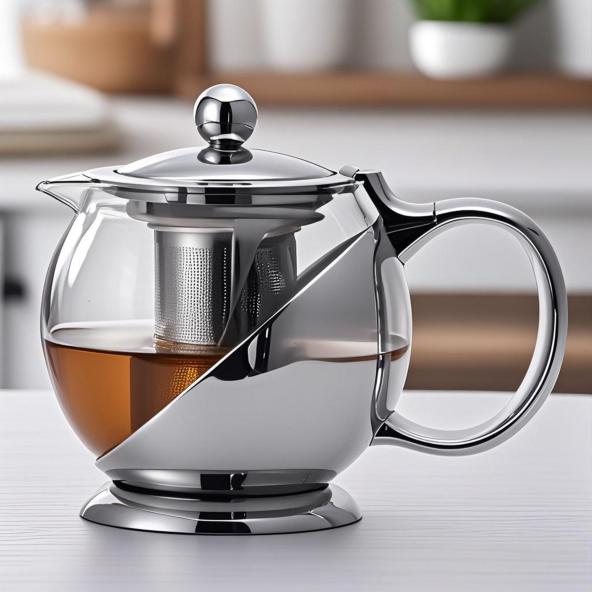 ✅ Thickened Heat-Resistant Glass Teapot Household Tea Maker Stainless Steel Filter Black Tea Flower Teapot Large Capacity Glass