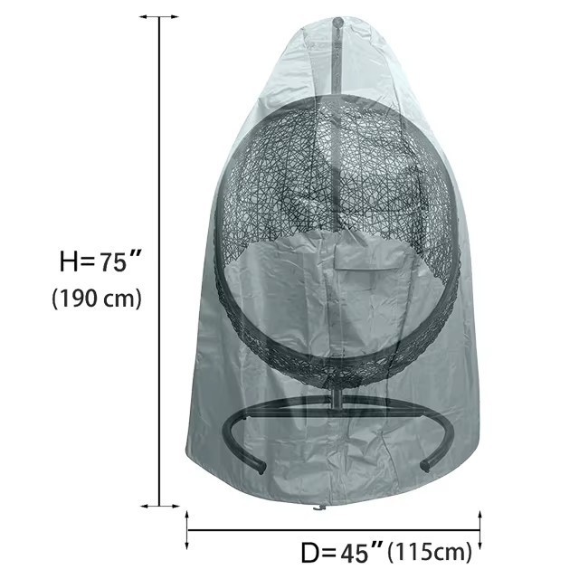 Cross-border Amazon Outdoor Eggshell Hanging Chair Dust Cover 210 Oxford Cloth Zipper Thickened Rainproof Sunscreen Cover