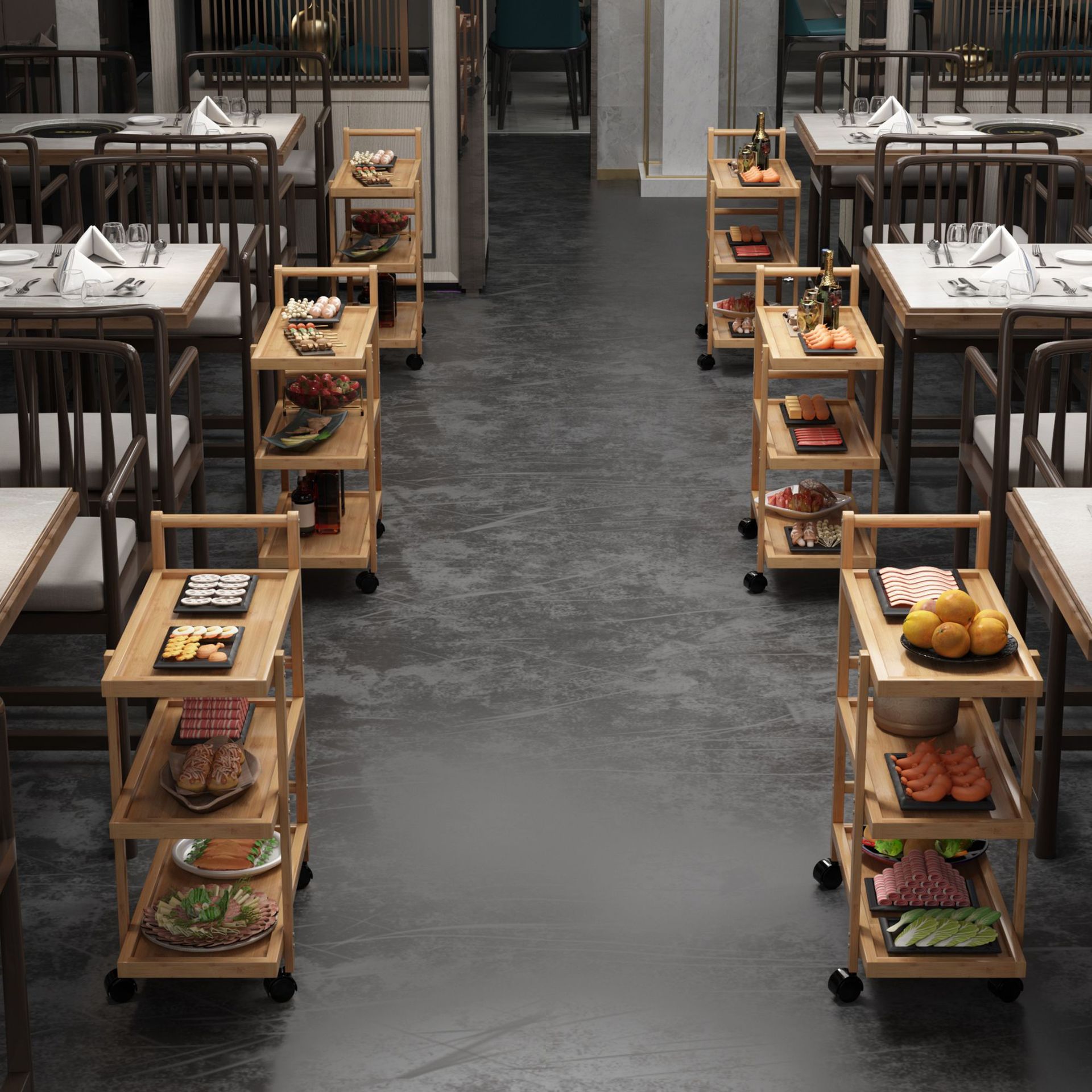 Hot Pot Shop Shelf Multi-layer Carts Special Shelf for Vegetables Shelf Shelf Storage for Commercial Restaurant Kitchen