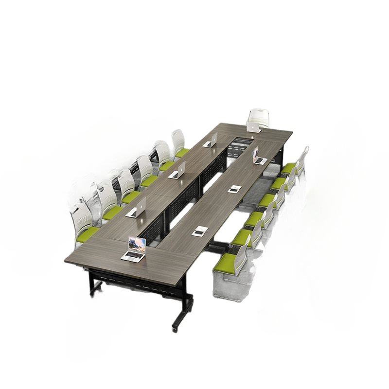Movable Splicing Long Table Folding Training Table and Chairs with Wheels Multi-Functional Desk Conference Room Table and Chair Combination
