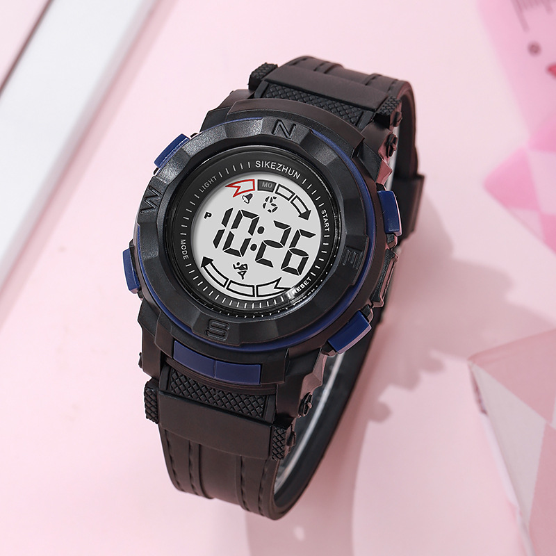 Korean Style Sports Timing Alarm Student Compact Multi-Functional Electronic Watch Trendy Youth Luminous Electronic Watch Wholesale