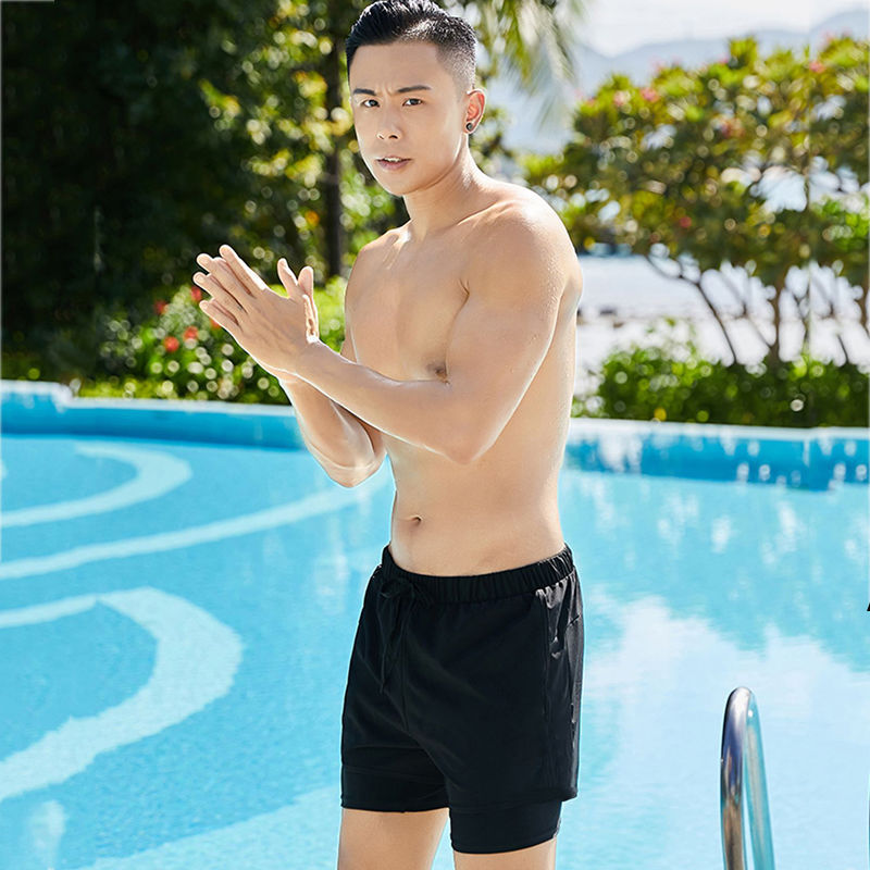 Swimming Trunks Men's Anti-embarrassment Loose Quick-drying Men's Swimming Trunks Flat-angle Swimsuit suit Beach Pants Hot Spring Swimming Equipment