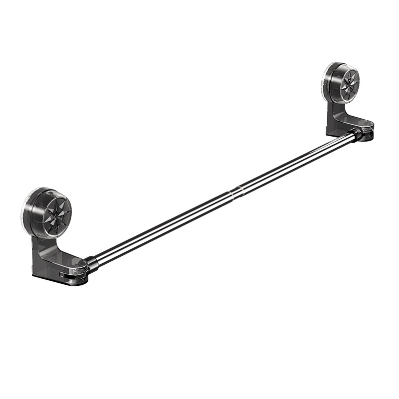 Suction cup towel rack toilet non-perforated strong wall-mounted towel rack bathroom rack telescopic towel bar cross-border