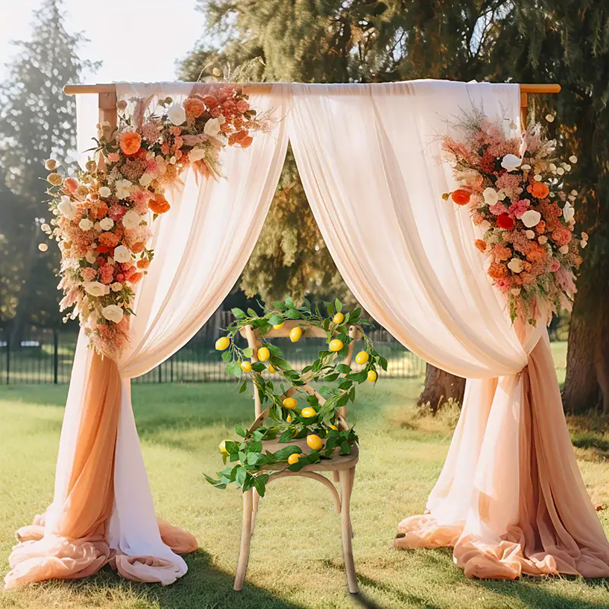 Hot Wholesale Nordic Simulation Green Plant Lemon Fruit Rattan Home Indoor Set Lemon Rattan Decoration Wedding Hanging