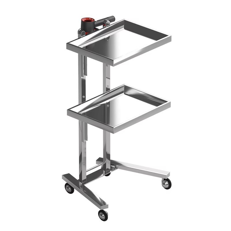 Stainless Steel Beauty Salon Trolley Cart Hair Salon Tool Cart Barber Shop Haircut Folding Special Perm and Dye Cart