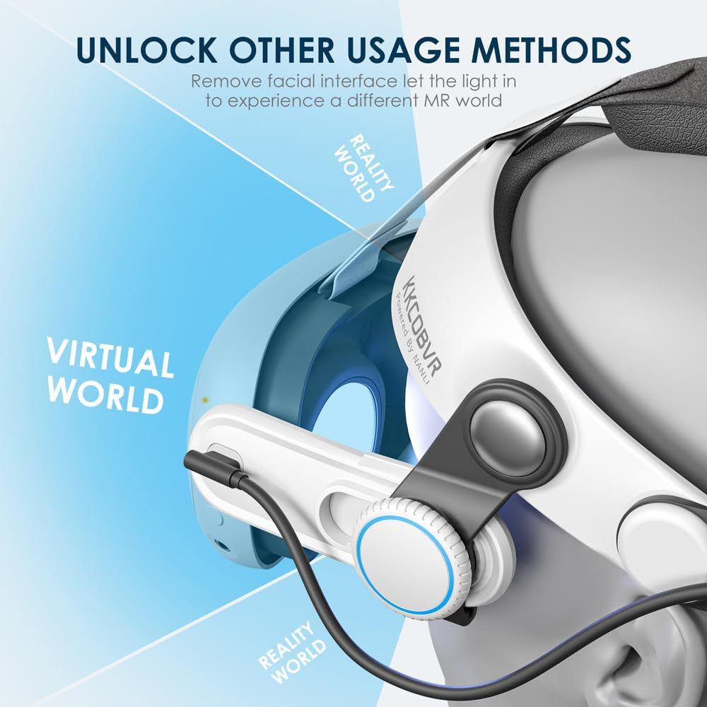 Kkcobvr Q3Pro Is Suitable for Quest3 Charging Head-Mounted Magnetic 10000 Mah Halo Essence British Head-Mounted
