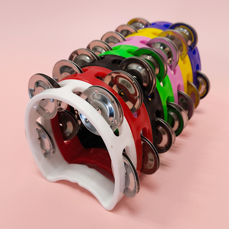 Four Bell Ring Rattle Children's Interactive Performance Accompaniment Plastic Hand Rattle Orff Percussion Instrument Semicircle Hand Rattle