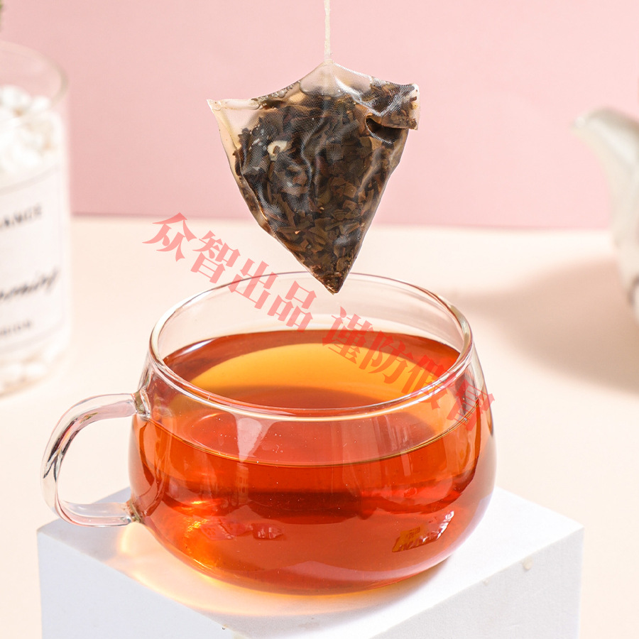 One week good tea fruit tea jasmine tea independent tea bag pair touch each bag has information triangle health tea bag