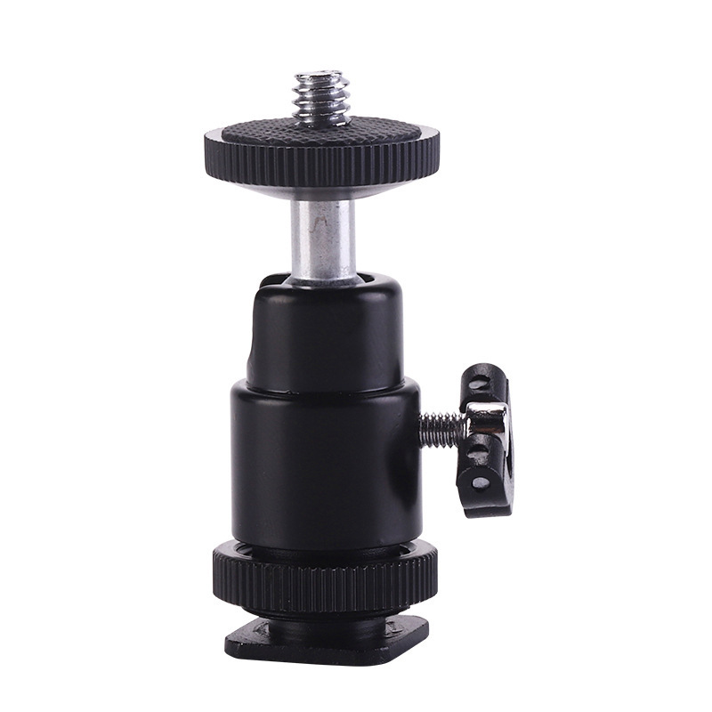 Factory direct supply 3.6 million to rotating photography pan/tilt spherical bracket tripod accessories hot shoe metal pan/tilt