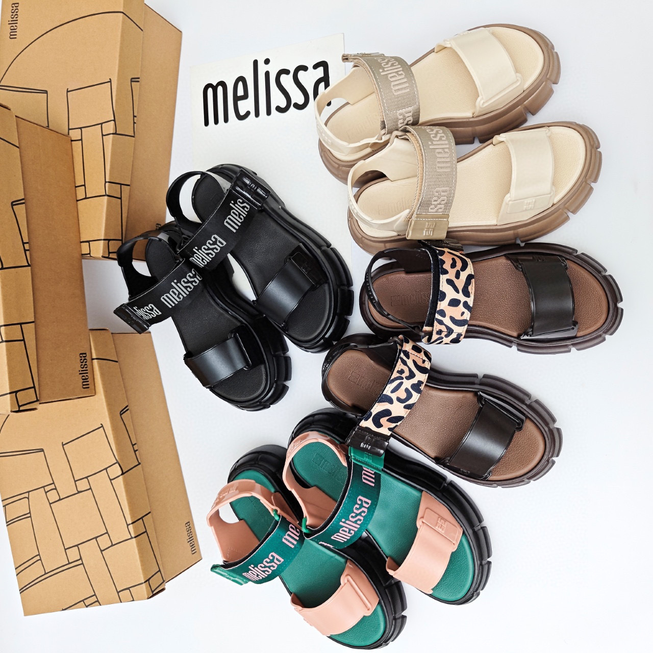 Melissa's New Women's Shoes Melissa Jelly Shoes Beach Shoes Thick-Soled Platform Sandals with Molded Stickers Fragrant