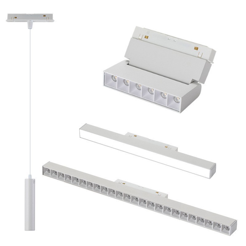 Full-Spectrum White Magnetic Track Light, Concealed or Surface-Mounted Track Light, Magnetic Smart Track Lighting Without Main Light Design