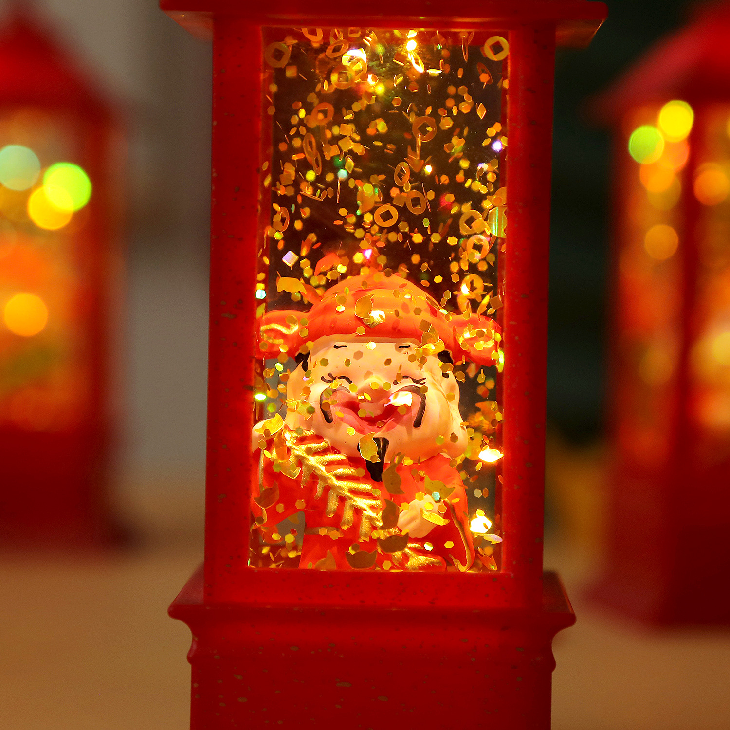 New Year's Gift Water-Filled Small Wind Lamp God of Wealth Atmosphere Night Light Desktop Ornaments New Year's Gift