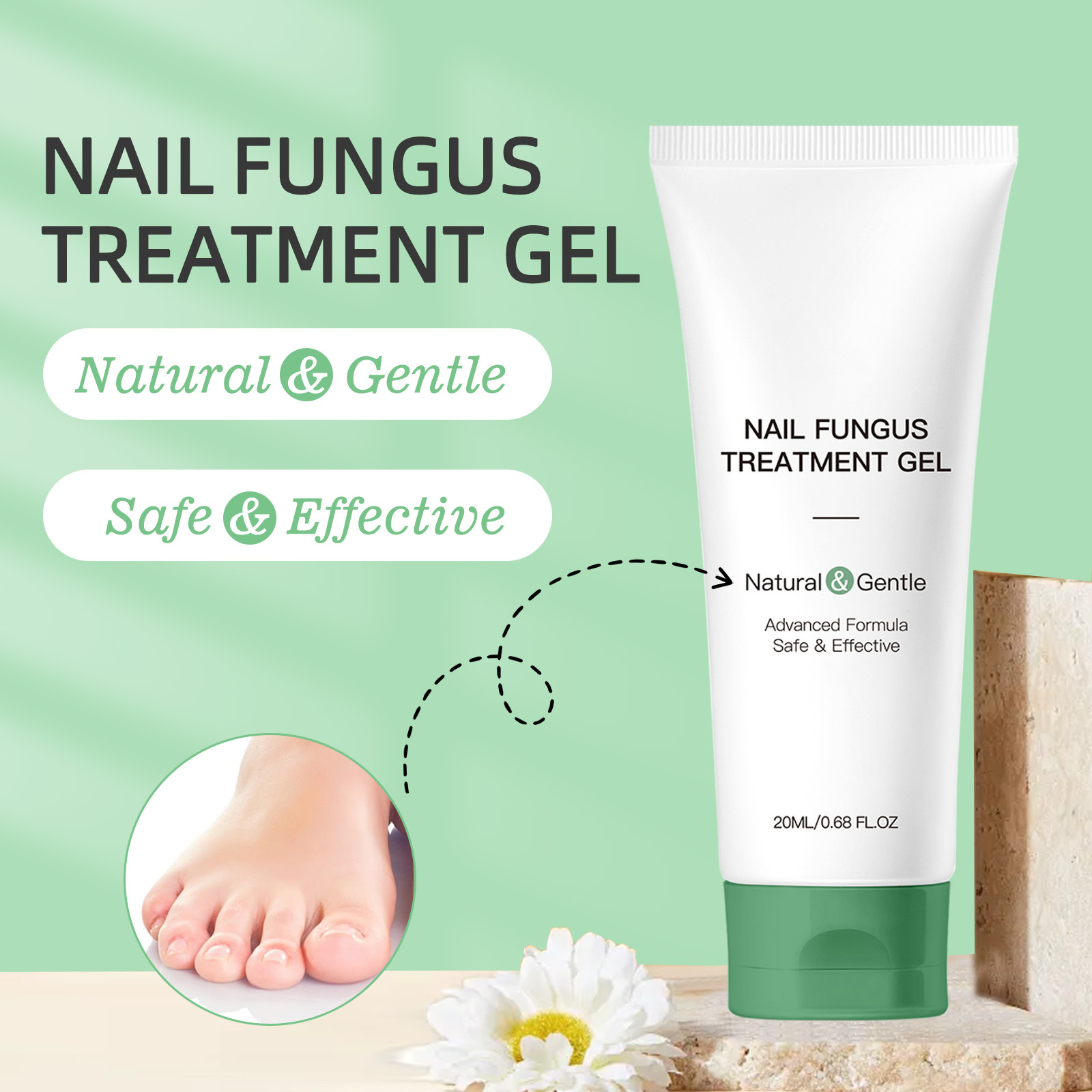 Cross-Border New Product Unlabeled Natural Plant Moisturizing Tea Tree Oil Repairing Foot Nail Fungus Gel 20g