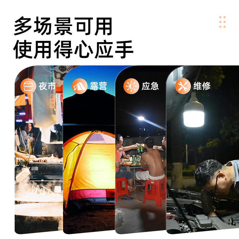 Cross-border charging lamp led household super bright outdoor light camping emergency lighting energy saving stall usb bulb wholesale