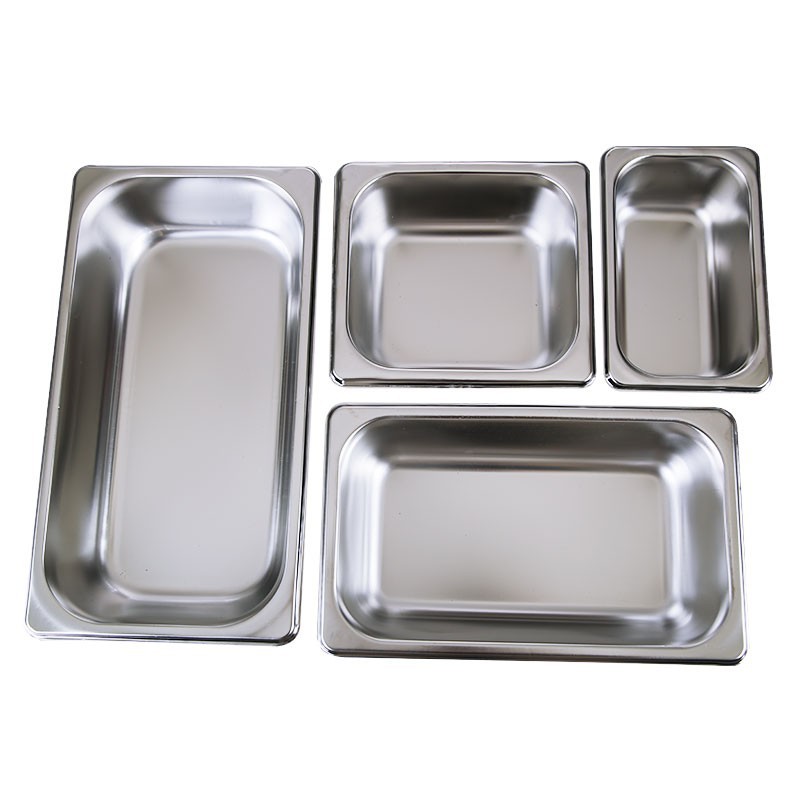 304 Stainless Steel Portion Basin Rectangular Square Box with Lid Malatang Display Box Fast Food Car Insulation Dining Basin