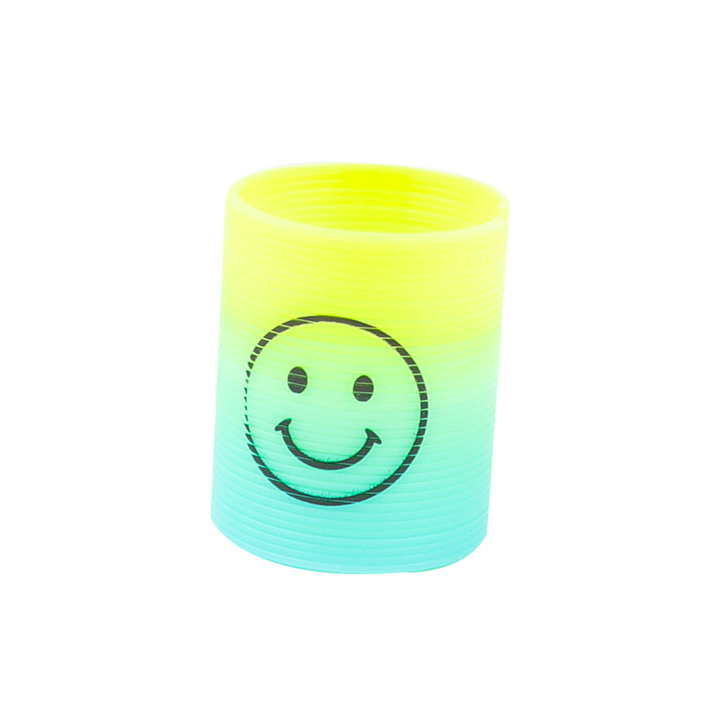 Mini Smiley Rainbow Circle Post-80S Nostalgic Elastic Circle Telescopic Magic Circle Kindergarten Baby Toy Street Stall Wholesale