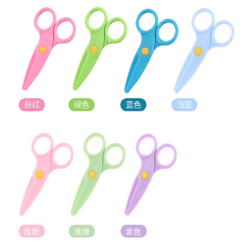 Moe Fun Children's Small Scissors Lightweight Portable Handmade Creative Scissors Round Head Design Does Not Hurt Hand Stationery Scissors