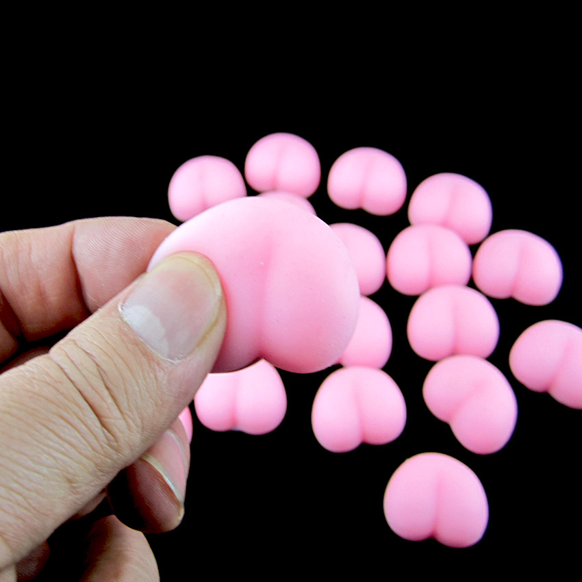 Tiktok Trending Super Cute Little New Butt Squeeze Stress Relief Soft Rubber Toy Car Anti-Collision Phone Case Accessory