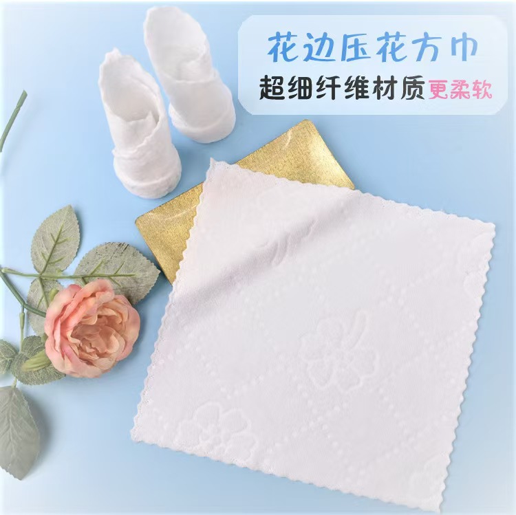 Wholesale Hotel Towels Kindergarten Small Square Towels White Square Towels Lace Handkerchiefs Hotel Restaurant Napkins Cleaning Towels