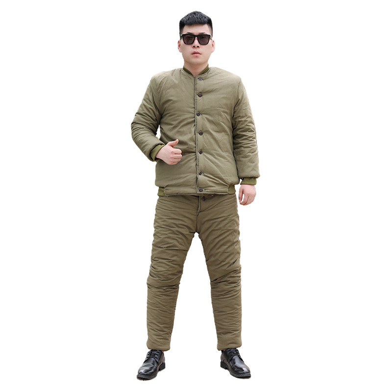 Civil Emergency Disaster Relief Cotton Trousers Manufacturer Wholesale Military Green Cotton Trousers Thickeneded Winter Men's Cold-Proof Cotton Trousers