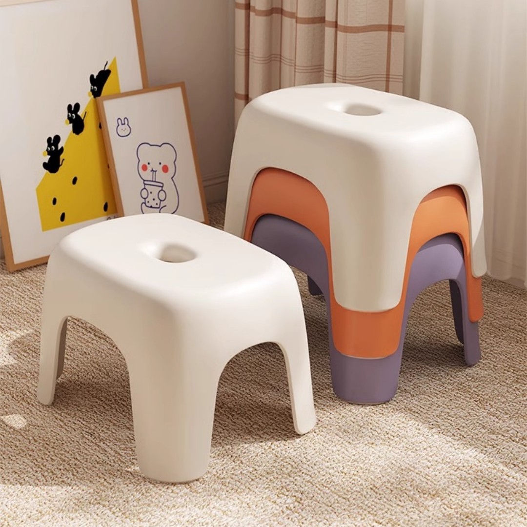 Небольшой стул для дома низкий стул детский утолщенный пластиковый стул в стиле инди нескользящий стул для ванной комнаты скамейка для смены обуви