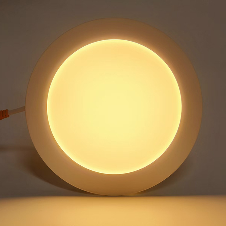 Concealed Round Recessed Panel Light Dip Dimming 3-Color Led Panel Light External Power Supply Downlight Ceiling Light