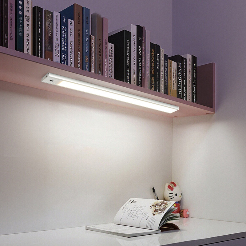 Hand-Scan Cabinet Light USB Rechargeable Three-Color Night Light Wardrobe Portable Long Strip Led Sensor Type Smart Rechargeable