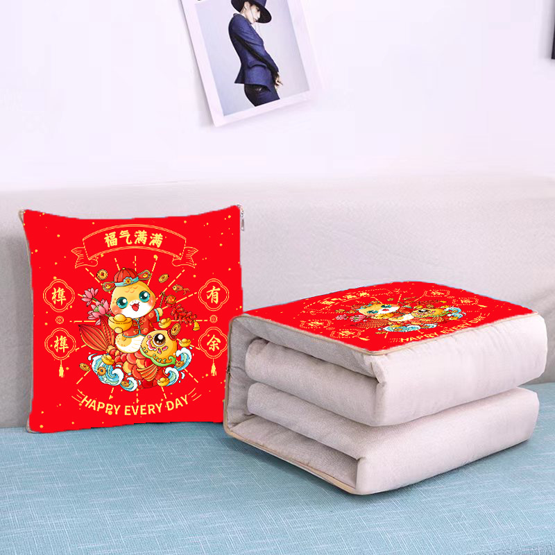 Multifunctional Two-In-One Pillow Quilt Dual-Purpose Pillow Wholesale Printed Logo Car Pillow Cushion Quilt Practical Gift