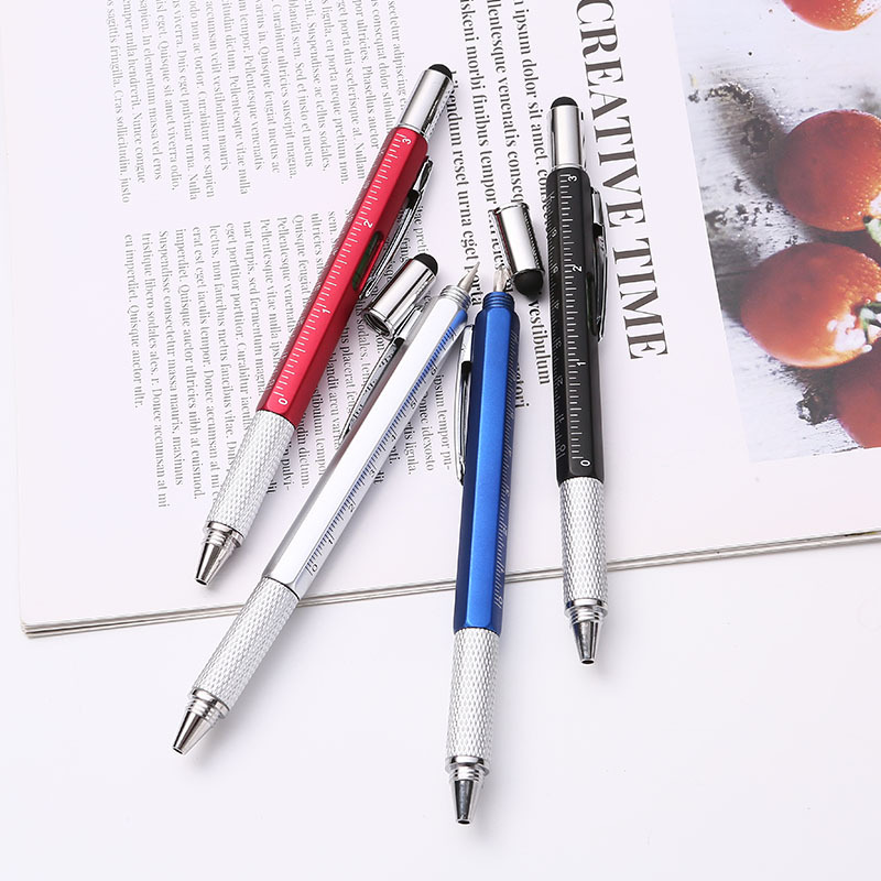 Spot Creative Screwdriver Tool Plastic Ballpoint Pen Six-In-One Level Scale Touch Screen Advertising Gift Pen