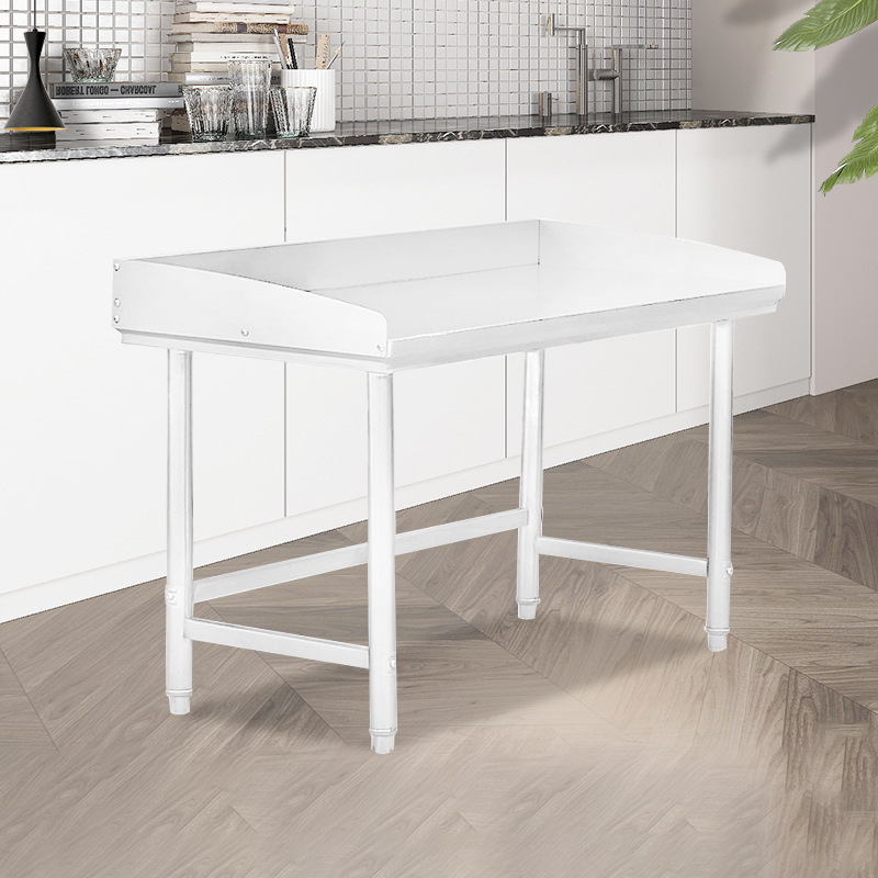 Customized Processing of Stainless Steel Workbench, Kitchen Special Three-Sided Enclosure, Single-Layer Vegetable Cutting Board, Stainless Steel Operating Table