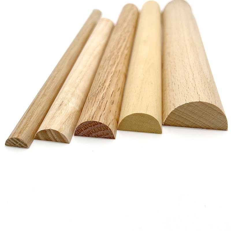 Wholesale wood line decorative line processing Fraxinus mandshurica log door cover line skirting semi-circular ceiling edge sealing wood strips