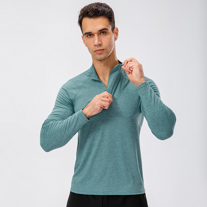Men's Autumn and Winter Fitness Long-Sleeved Quick-Dry Running Training Suit Half-Zipper Slim-Fit Pullover Sports Sweat 11516