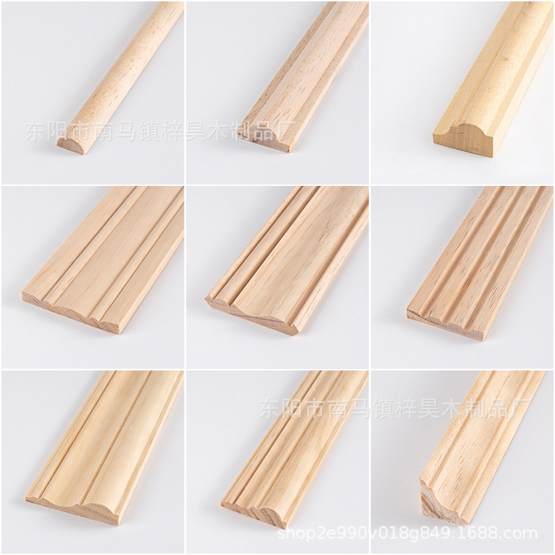 Customized Solid Wood Molding, Natural Wood Corner Molding, Door Trim, Waistline, Ash Wood, White Wood Background Decorative Wood Strips, Easy to Install