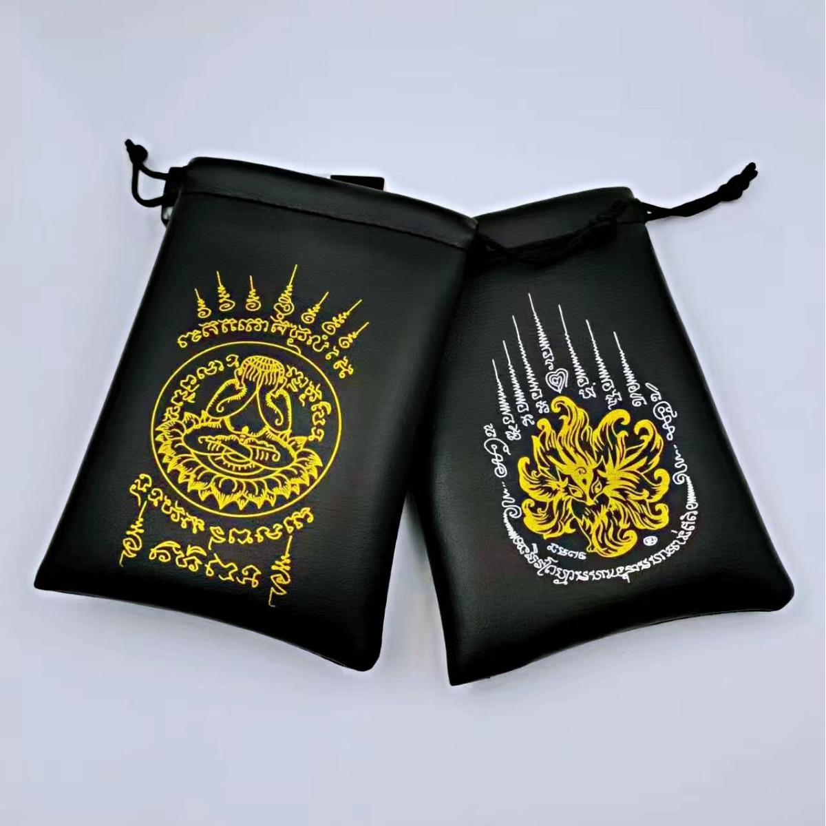 Authentic Thai-Style Buddhist Amulet Storage Bag, Drawstring Pouch, Special Bag for Amulets